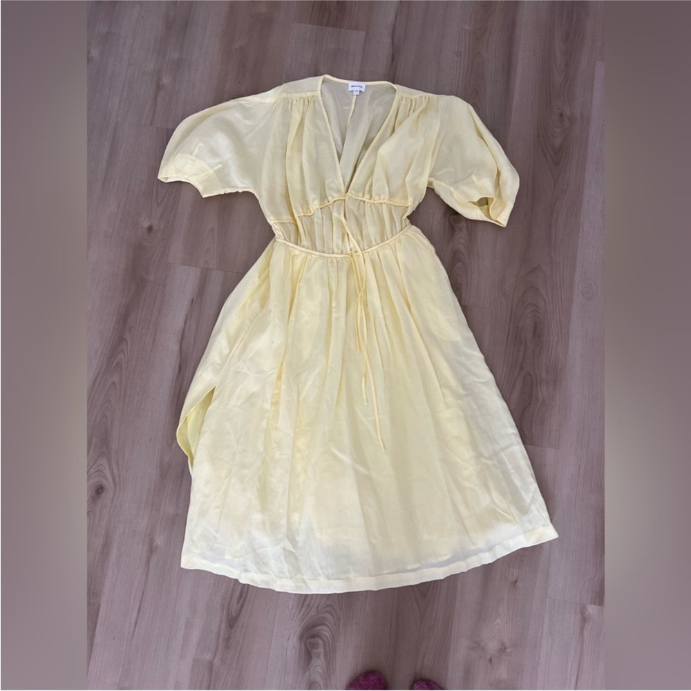 Song of Style Light Yellow Sheer Top
